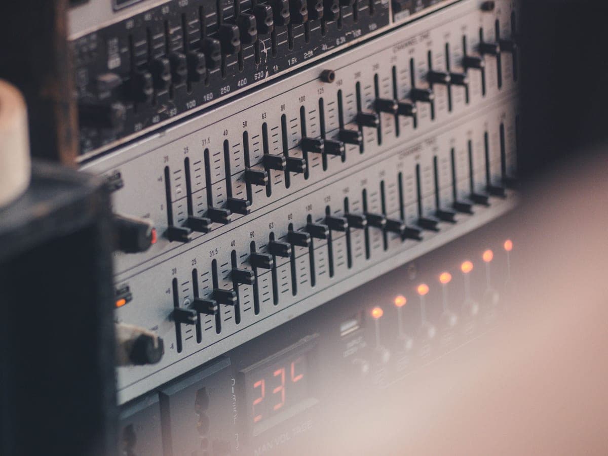 A graphic EQ pedal with slider controls
